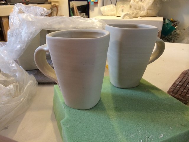 squared mugs Emily Murphy Pottery